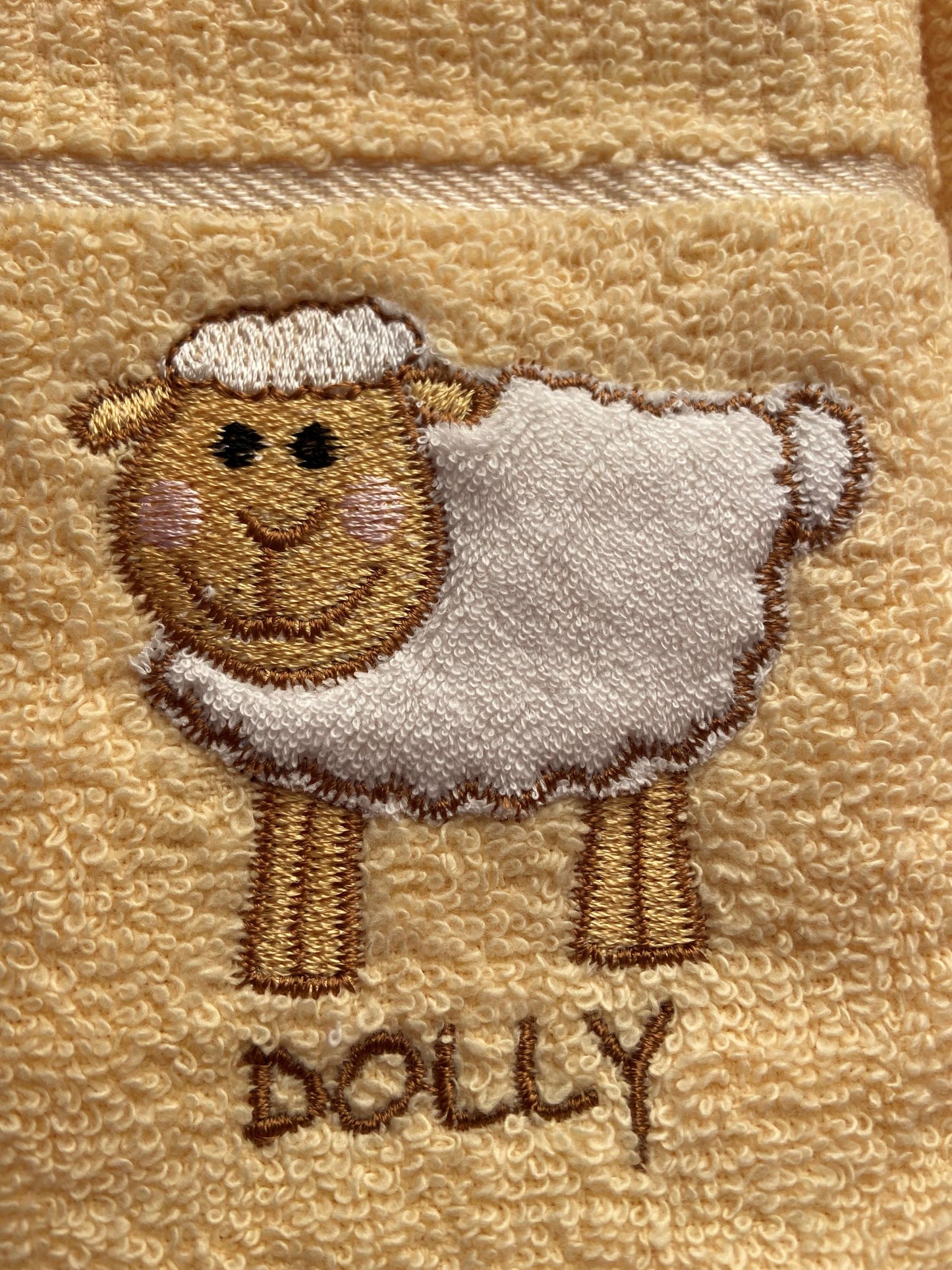 Dolly Sheep Design Tea Kitchen Towel Cream