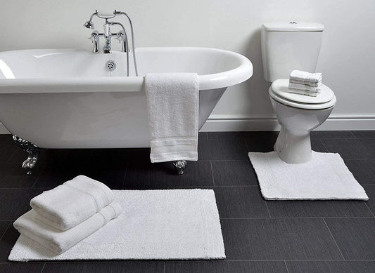 Elegance Heavyweight Reversible Bath Mats White