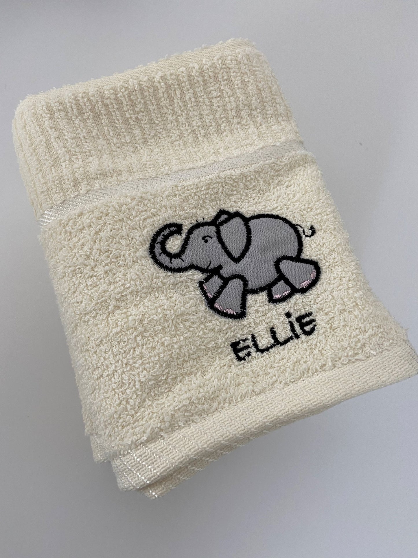 Ellie Elephant Tea Kitchen Towel Cream