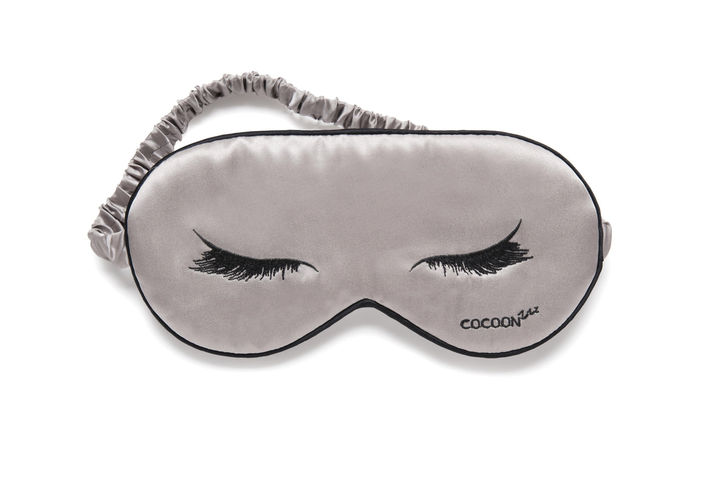 Mulberry Silk Eye Mask Grey with Eyelash Design