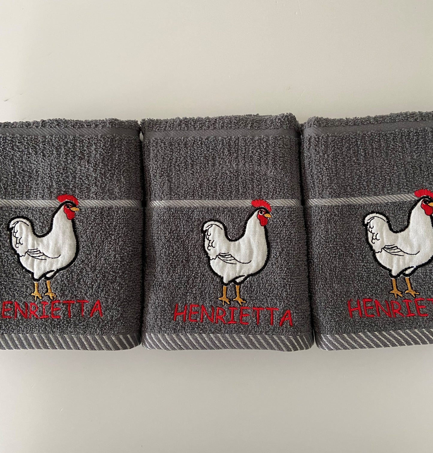 Henrietta Hen Kitchen Towel Grey