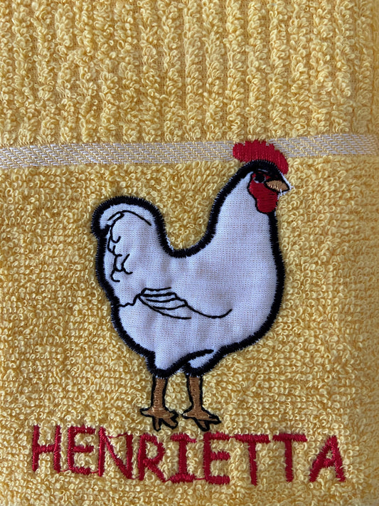 Henrietta Hen Kitchen Towel Yellow