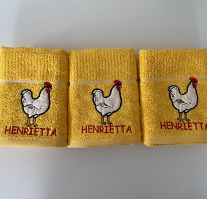 Henrietta Hen Kitchen Towel Yellow