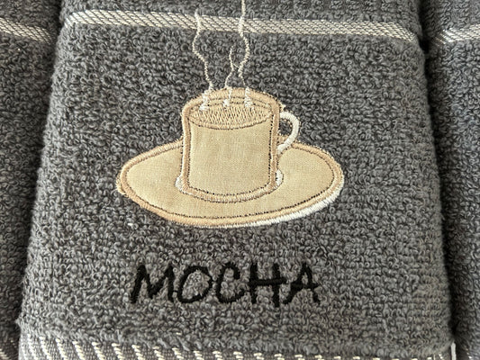 Mocha Design Tea Kitchen Towel Grey