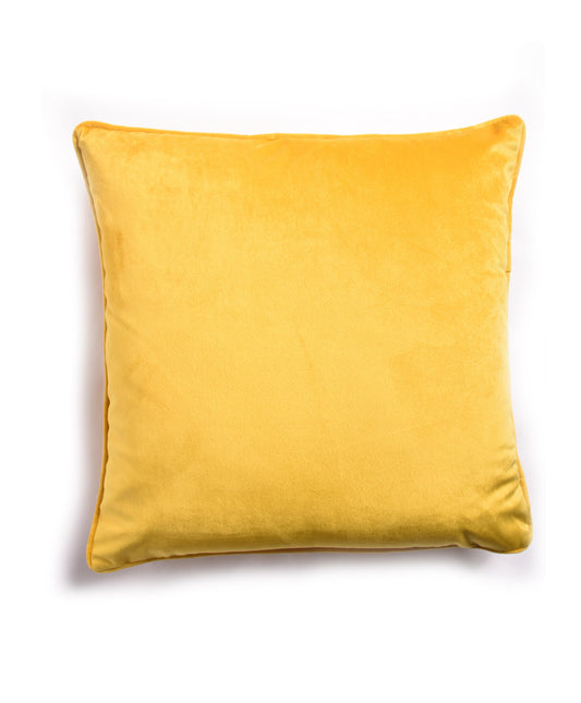 French Velvet Cushion in Saffron Yellow