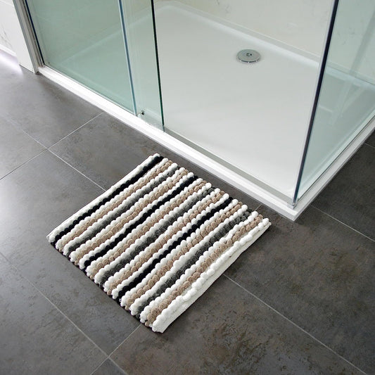 California Stripe Shower Mat in Monochrome Shades