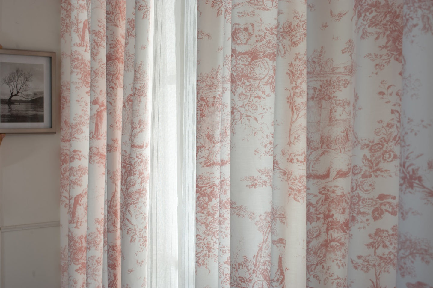 Toile De Jouy in Pink & White