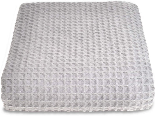 100% Cotton Hotel Waffle Weave Throw Dove Grey